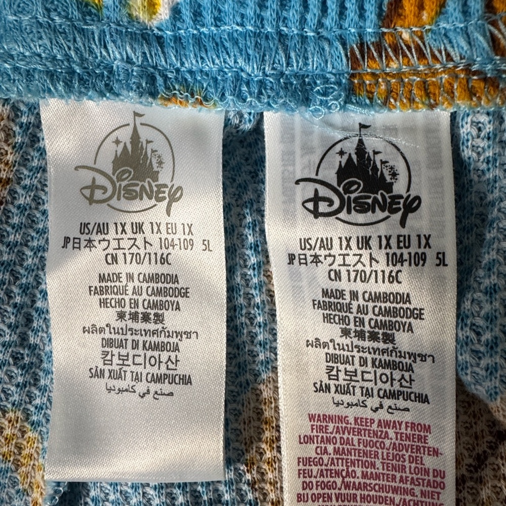 NWOT Disney Parks 1X Thermal Pajama Sleep Pants Mickey Waffles DOLE Whitp Churro - Picture 7 of 8